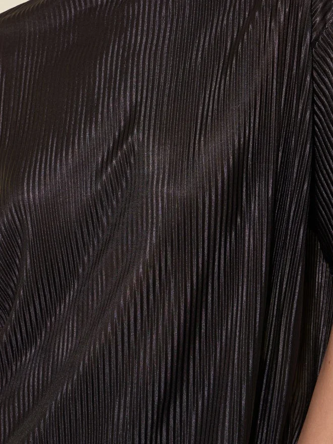 تايك تو تيشيرت ستايلي سادة بياقة مستديرة وطيات، مقاس عادي